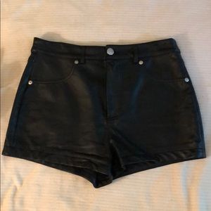 High waisted leather shorts